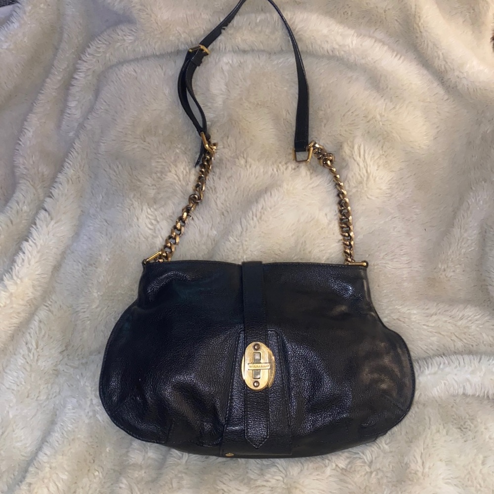 Burberry crossbody bag in black leather with gold hardware